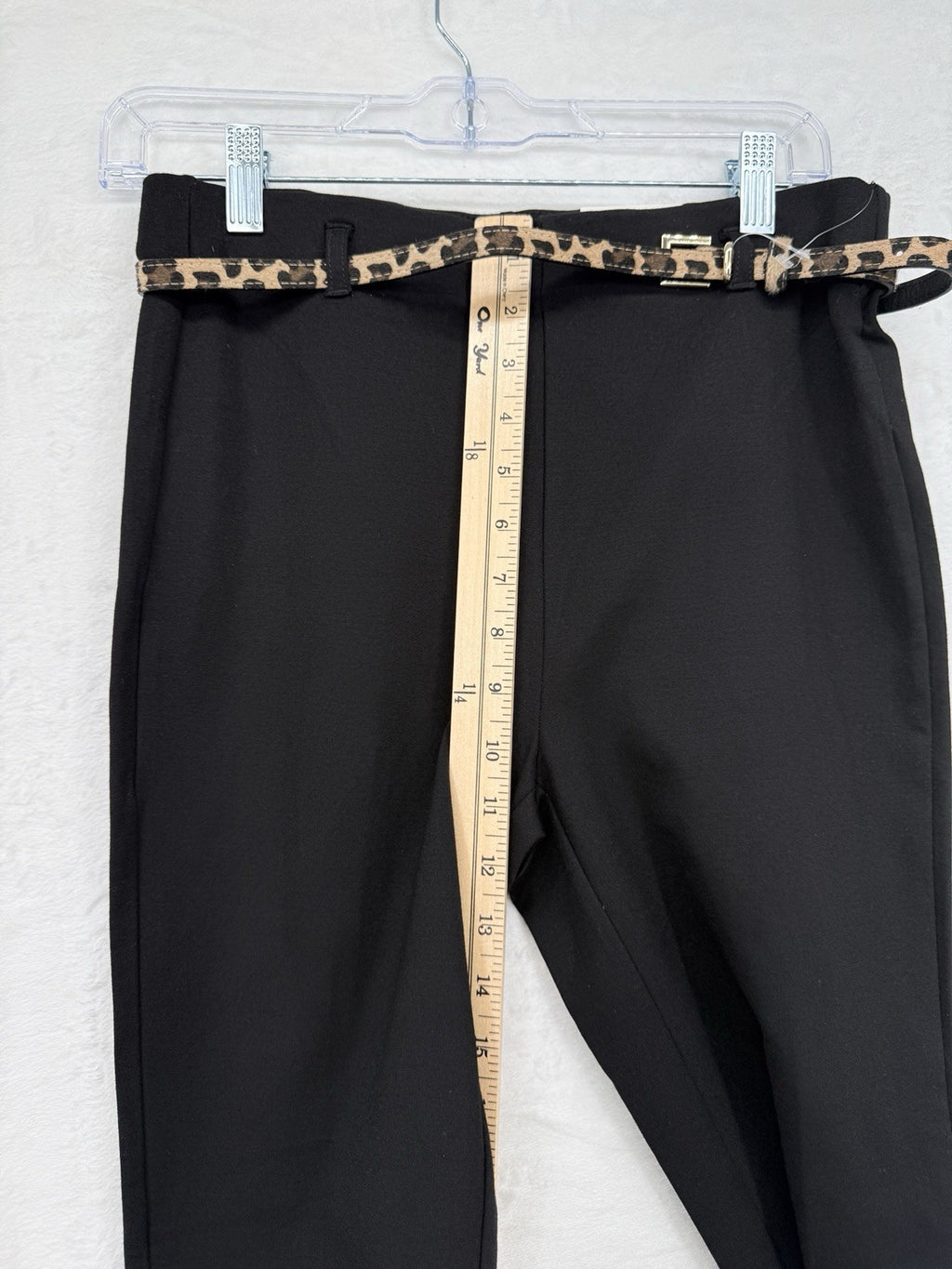 Jules And Leopold Pants Small Leggings Pull On Black Leopard Print Belt New NWT