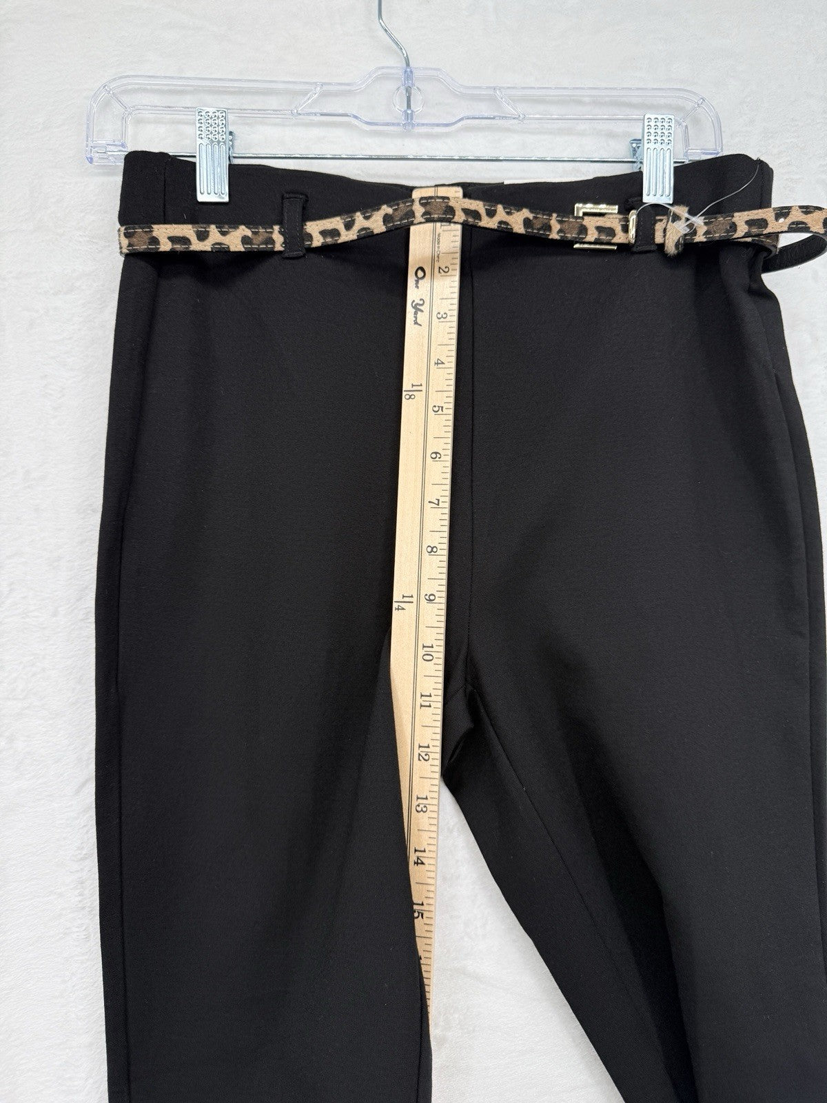 Jules And Leopold Pants Small Leggings Pull On Black Leopard Print Belt New NWT