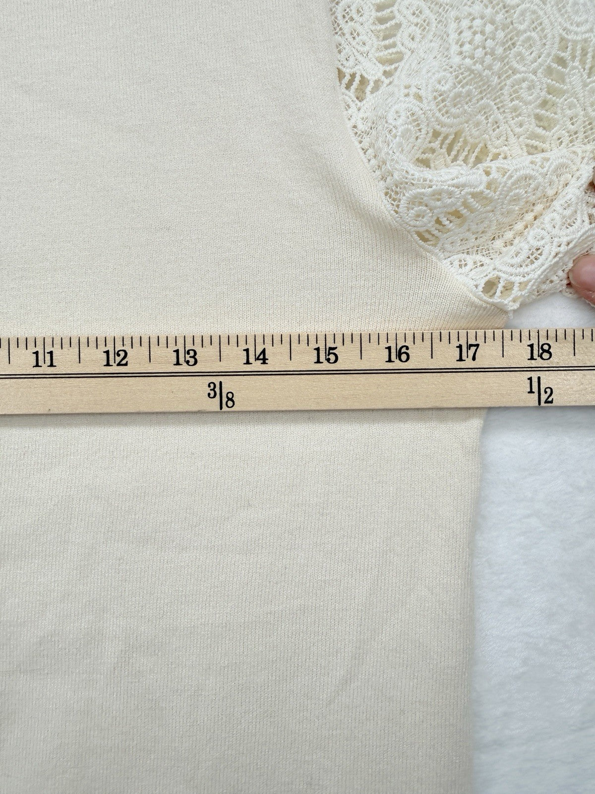 Ted Baker London Sweater Small Women Cream Lace Crochet Sleeve Knit Top $135 New