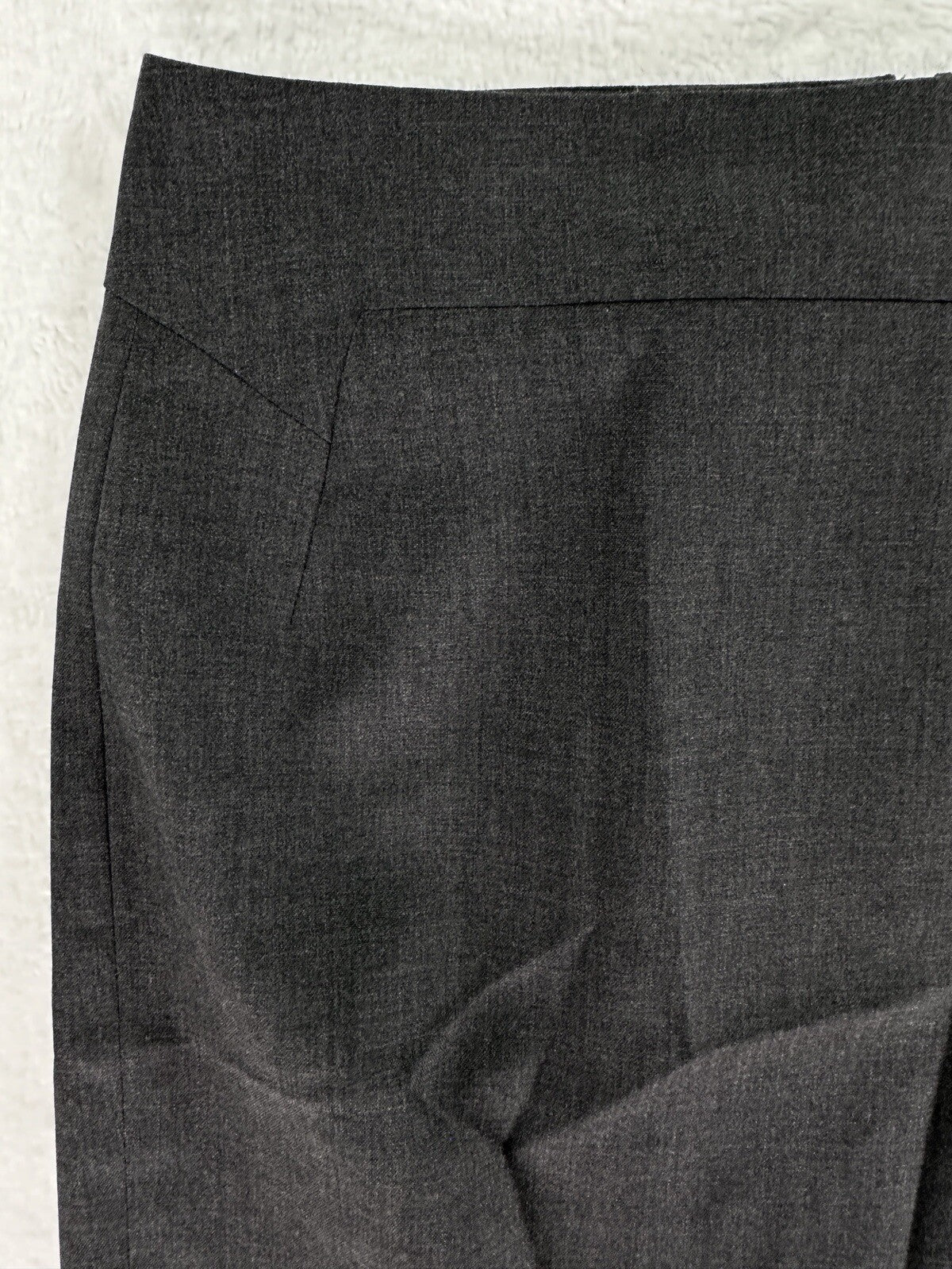 Ann Taylor Skirt 4 Summer Weight Wool Gray Pencil Read Zip Knee Length Lined