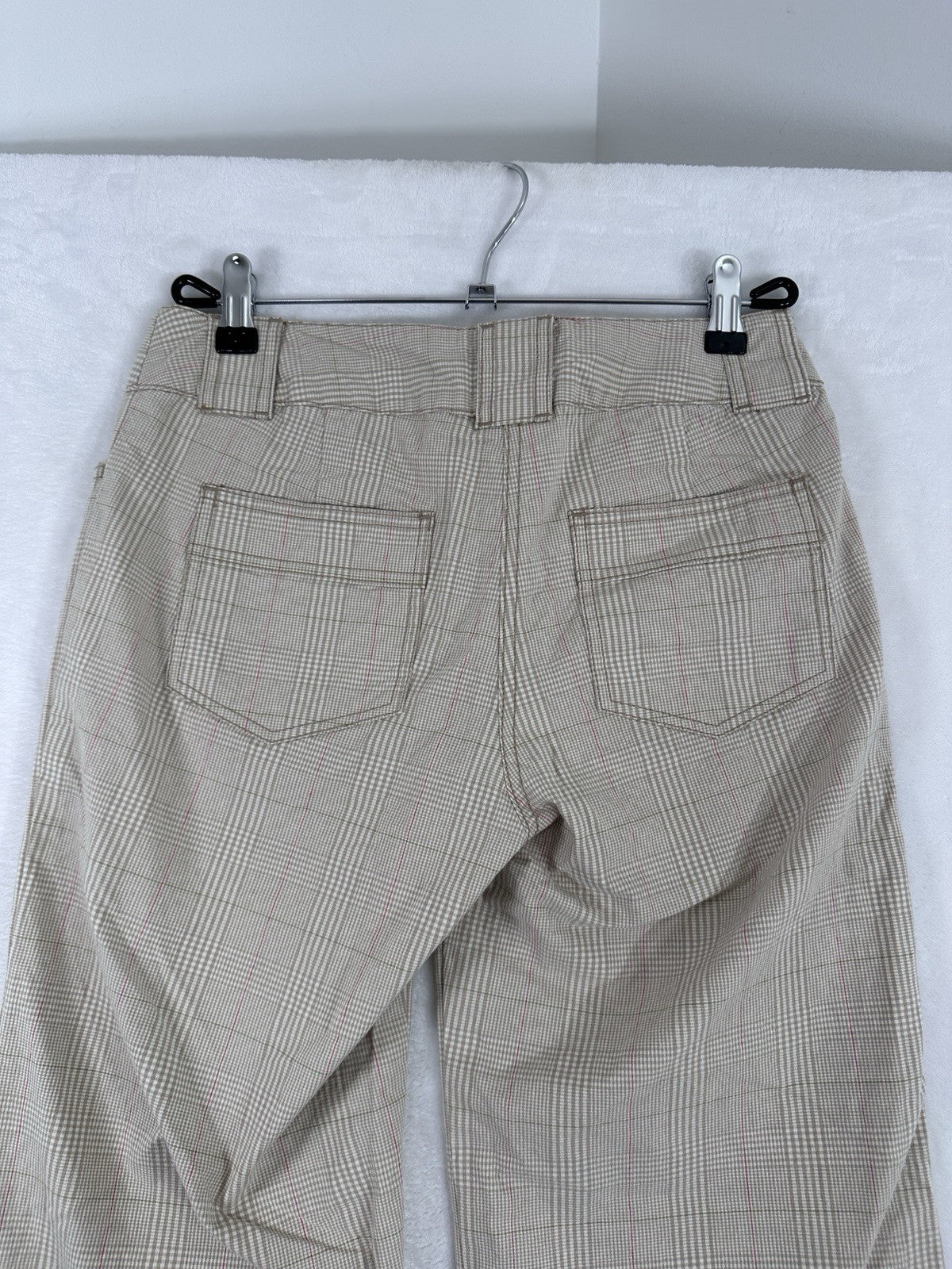 Boden Plaid Pants US 4 UK 8 Tan Straight Leg Womens
