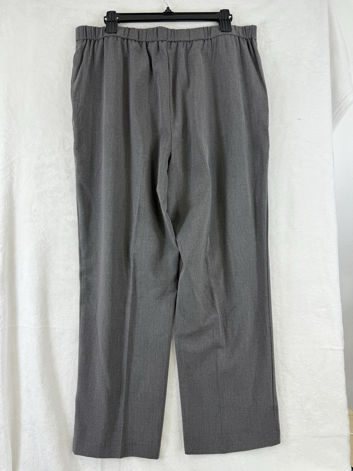 Briggs Pants 16S 16 Short Gray Flat Front Back Elastic Womens 16 Straight Leg