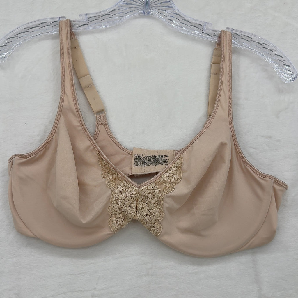Bali Bra 36C Womens Beige Passion for Comfort Underwire Minimizer Women 3642