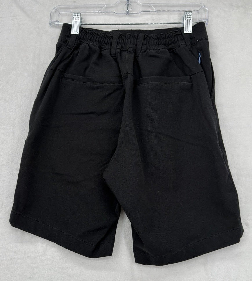 Mugsy Travelers Shorts Small Mens Black 8” Cotton Stretch Back Elastic