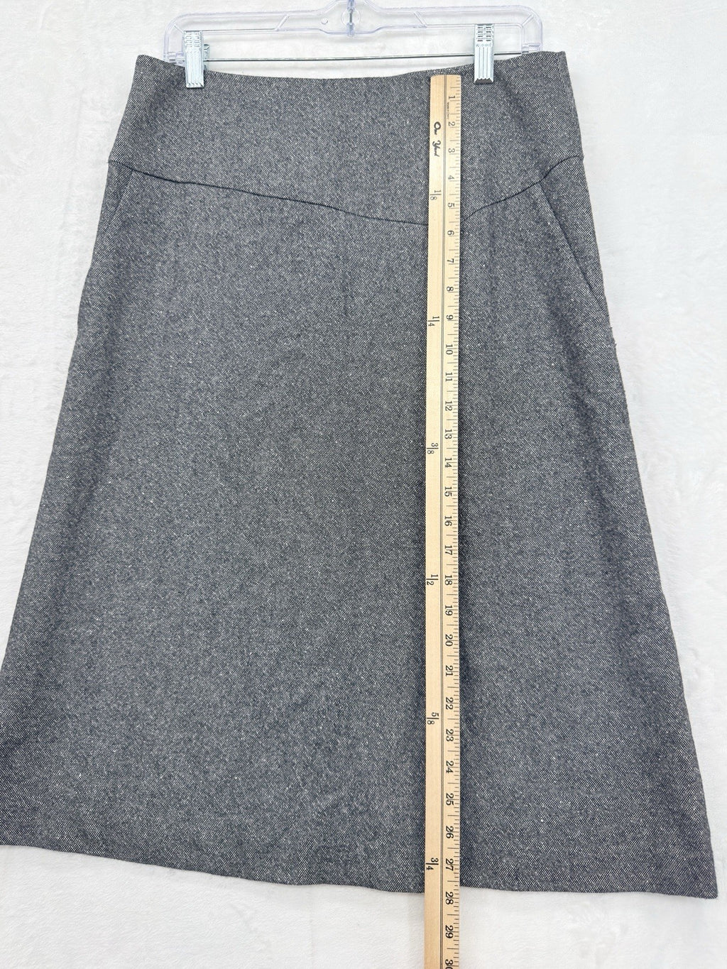 Talbots A Line Skirt 6 Gray Wool Blend Midi Lined Womens