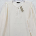 J Crew Womens Small Top Puff Sleeve Satin Back Blouse Long Sleeve Ivory New NWT