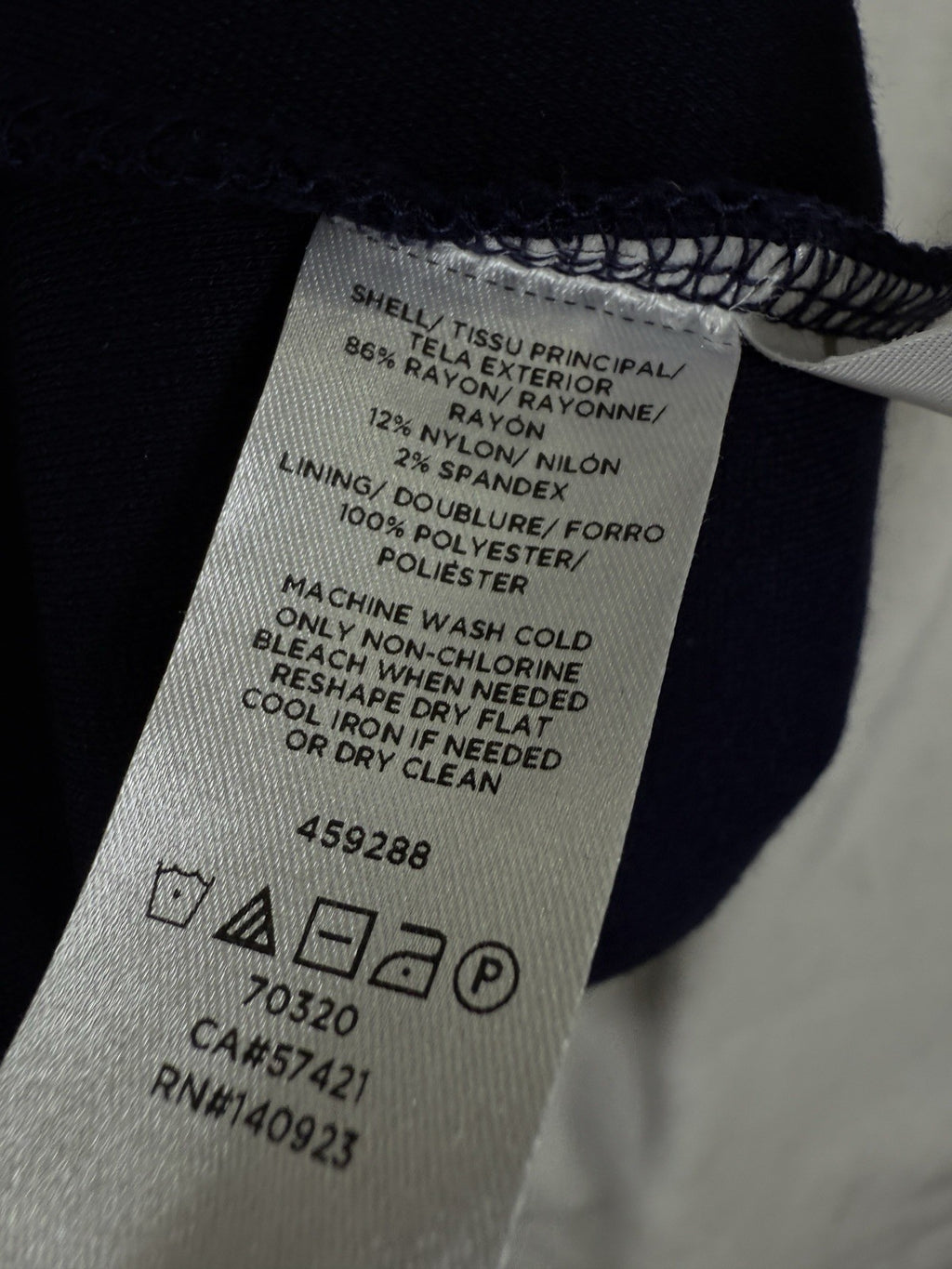 Ann Taylor Loft Dress 14 Navy Blue Ponte Knit Short Sleeve Bow Back Fit Flare