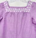 Talbots Top Small Linen Cotton Butterfly Embroidered Square Neck Purple Womens