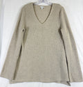 J Jill Sweater Small Wool Blend Beige Long Sleeve V Neck Tops Tunic Womens