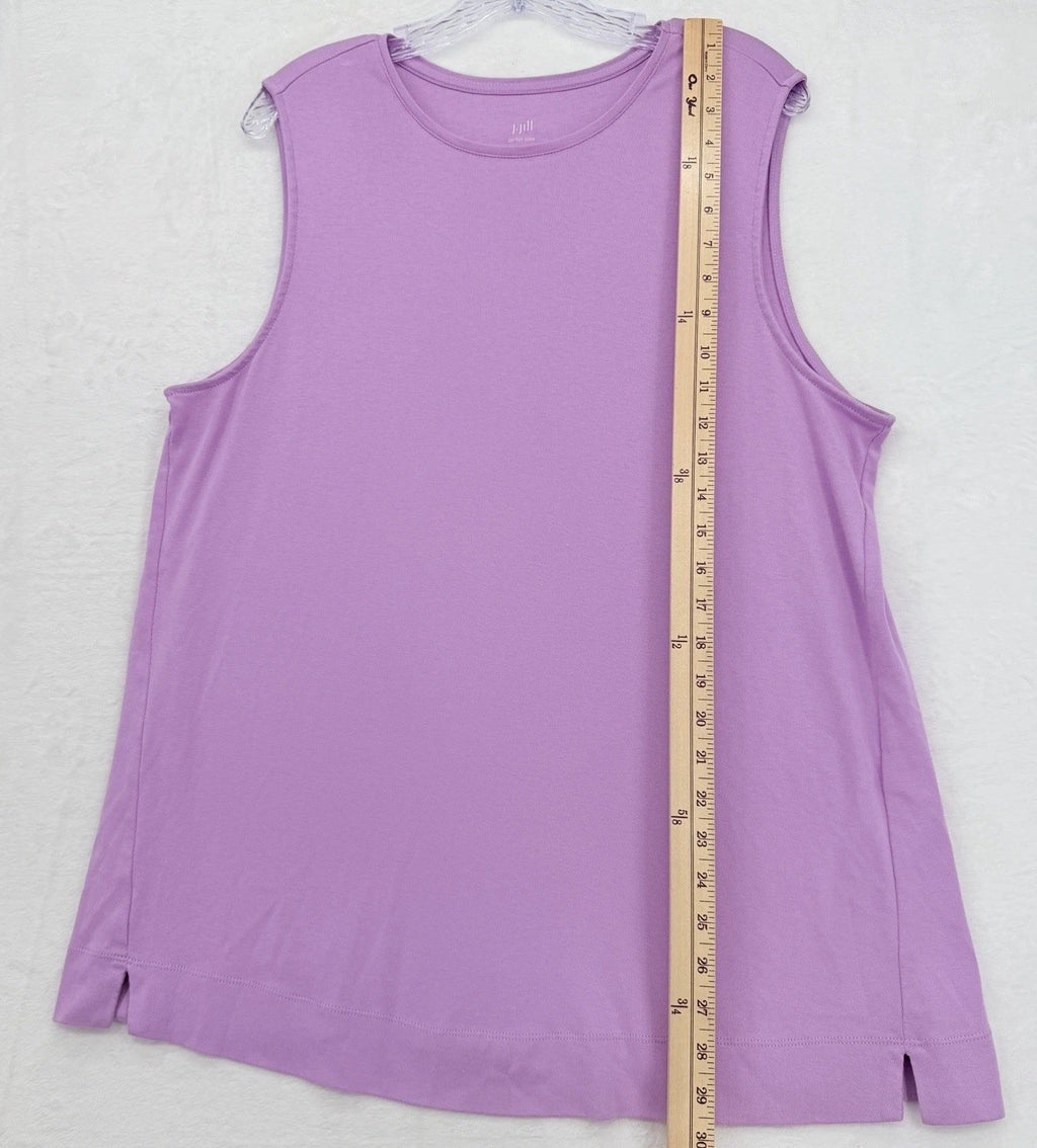 J Jill XL Top Forward Seam Tank Large Purple Tee Sleeveless Perfect Pima Cotton