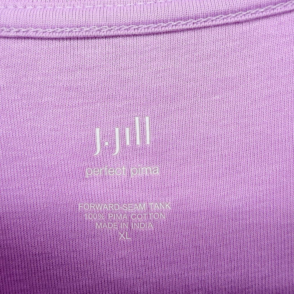 J Jill XL Top Forward Seam Tank Large Purple Tee Sleeveless Perfect Pima Cotton