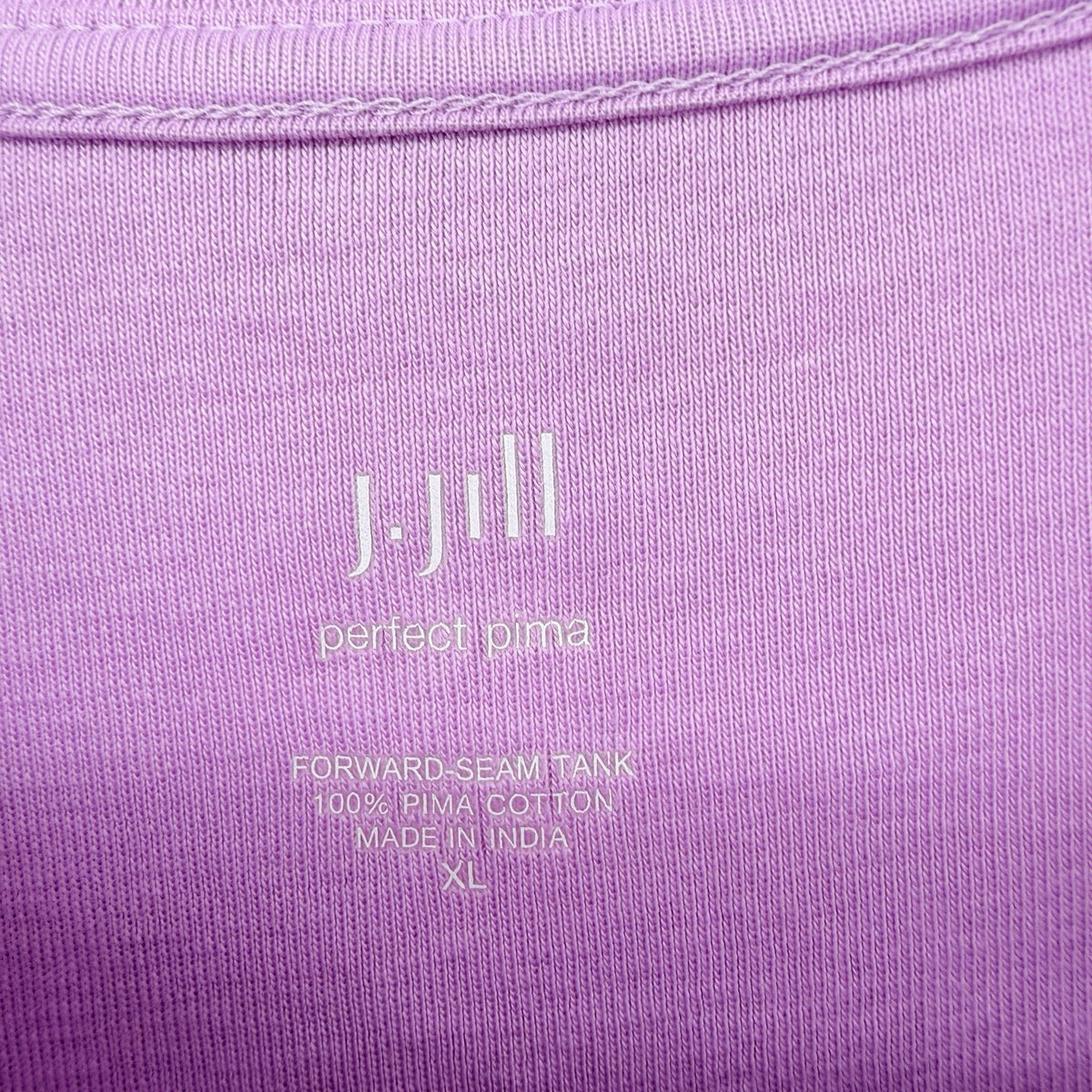 J Jill XL Top Forward Seam Tank Large Purple Tee Sleeveless Perfect Pima Cotton