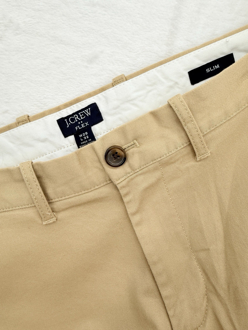 J Crew Flex Slim Chino Pants 29x32 Tan Beige Mens Cotton Stretch
