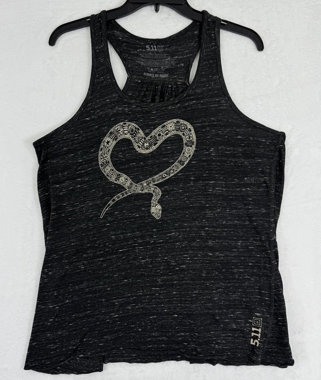 5.11 Tactical Top Womens Large Gray Snake Sleeveless Don’t Tread On Me