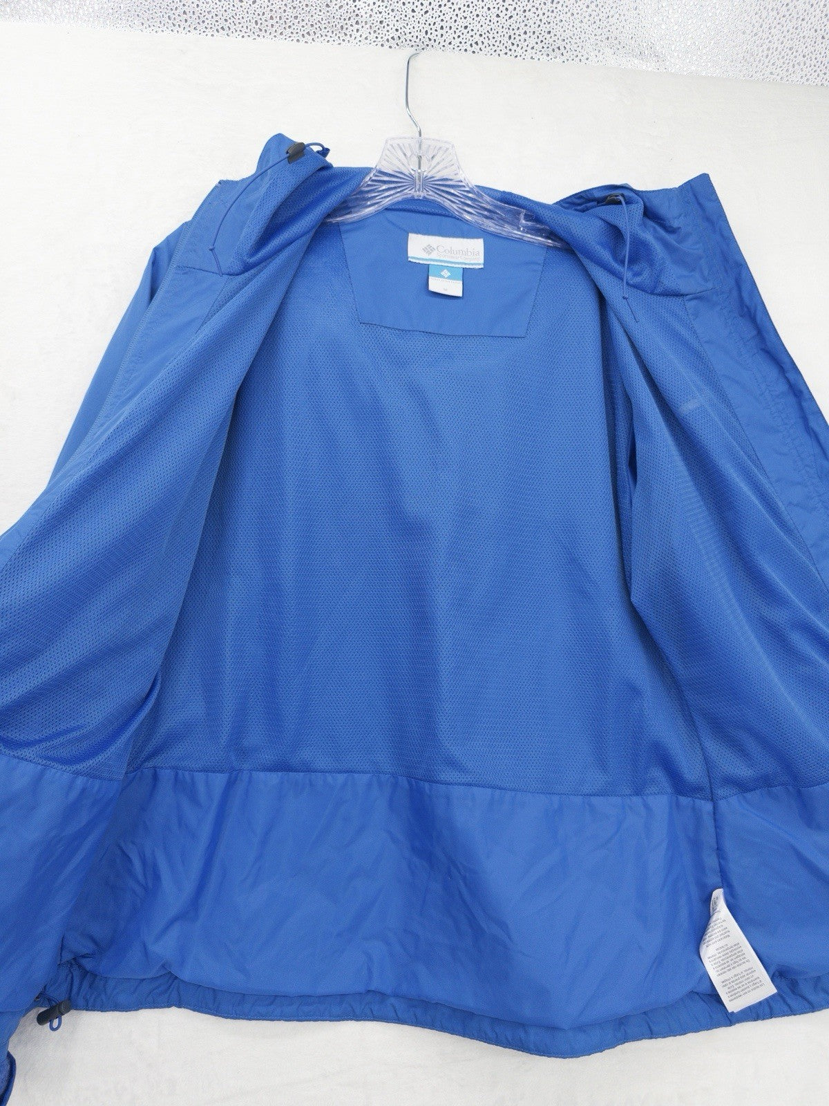 Columbia Jacket Women Medium Blue Windbreaker Hooded Full Zip Lightweight