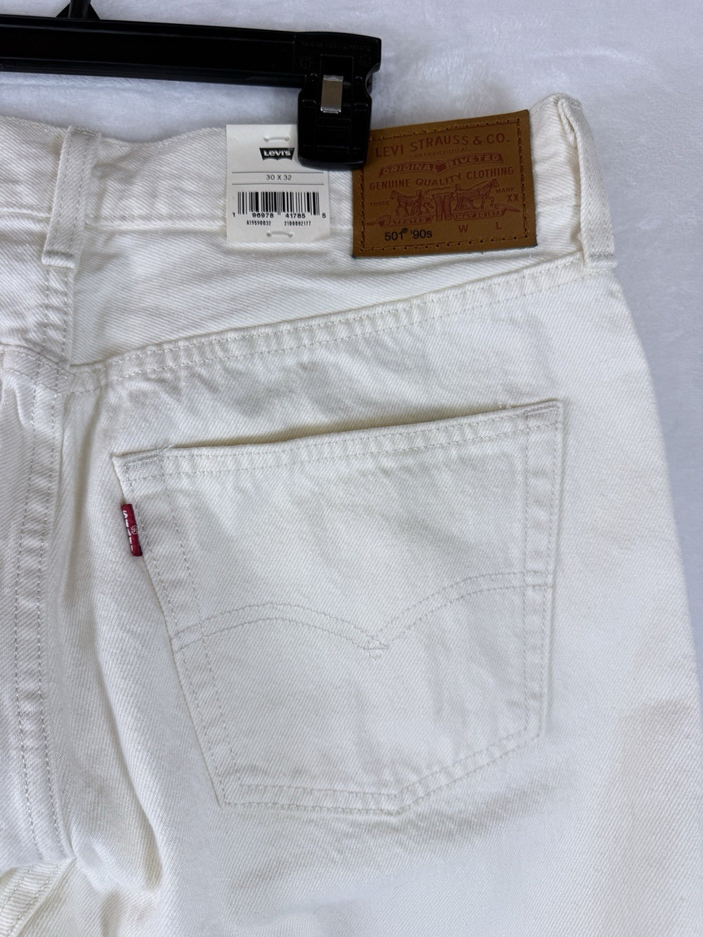 Levis 501 ‘90s Womens Jeans 30 30x32 White Ivory Button Fly Original New