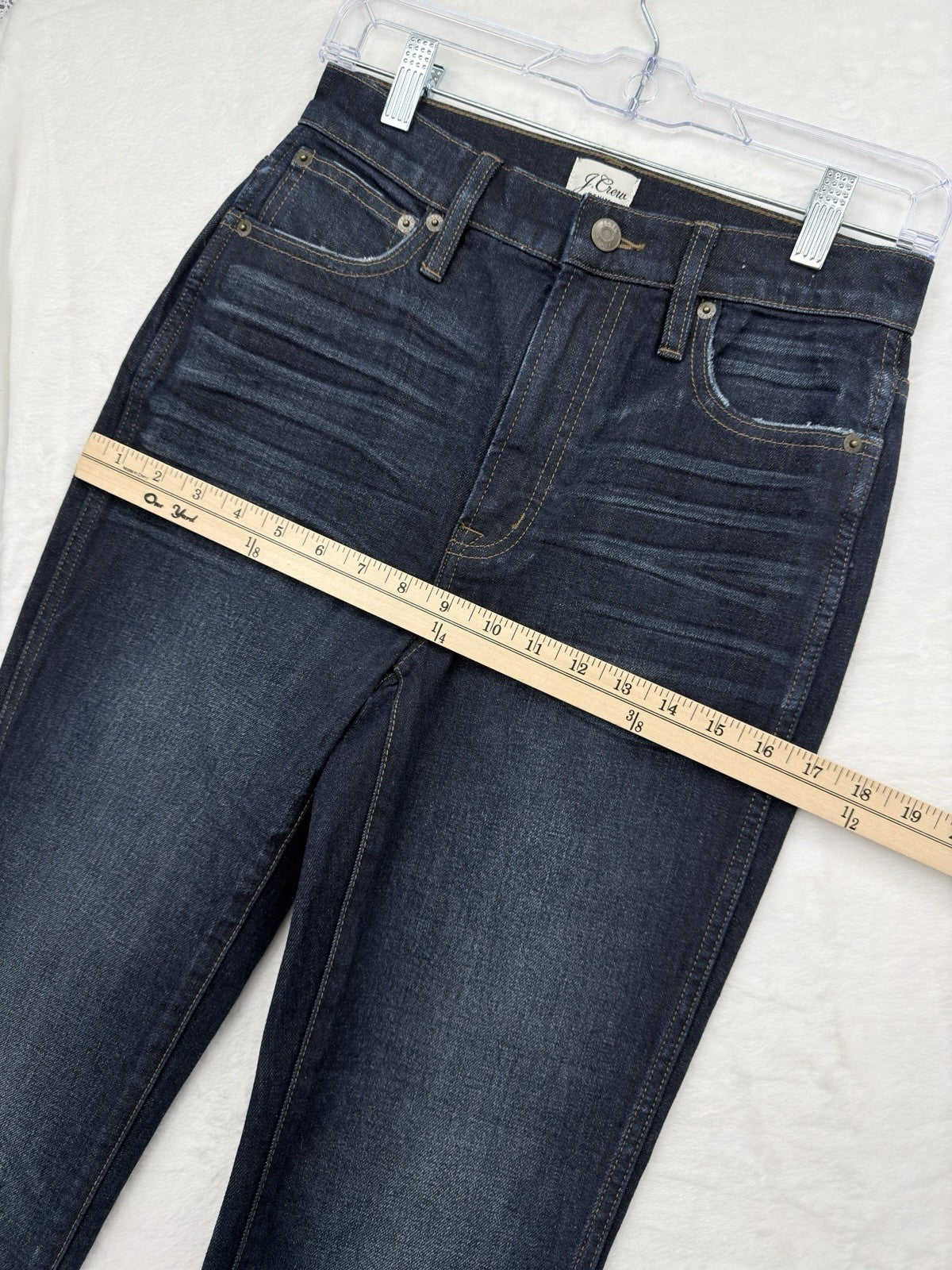 J Crew 10” Vintage Straight Jeans 25 Womens Denim Dark Blue High Rise