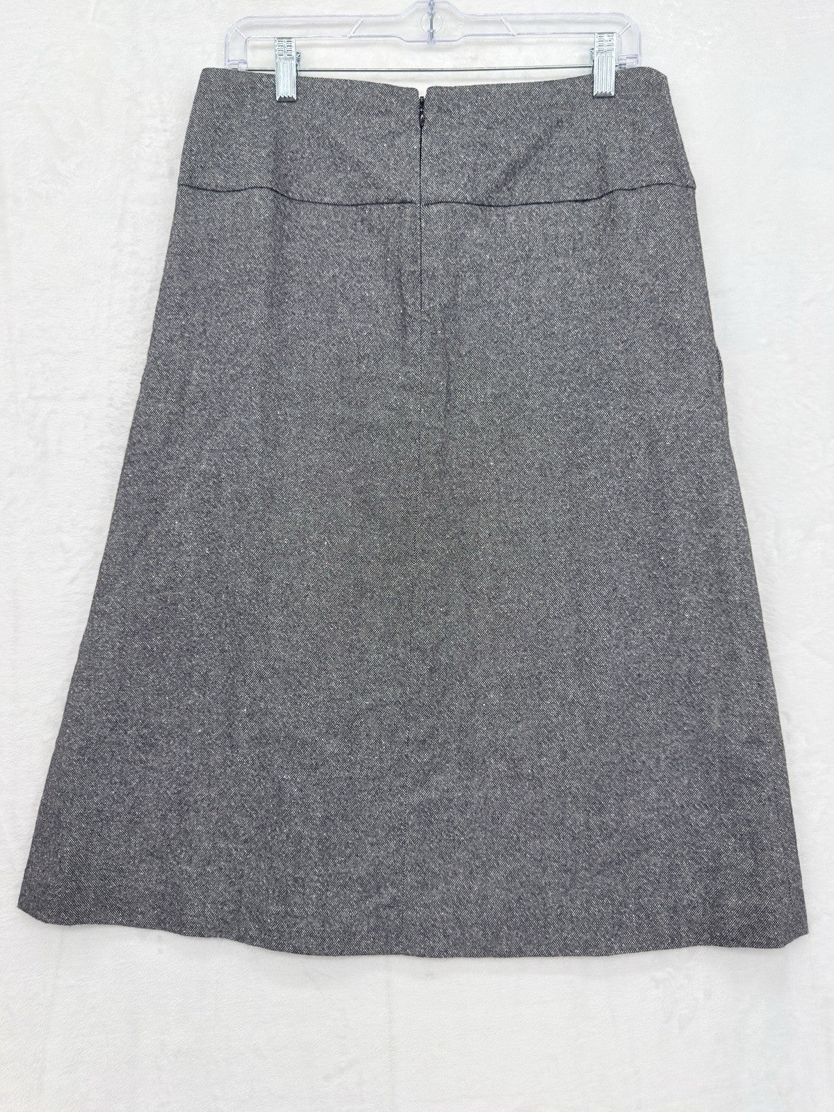 Talbots A Line Skirt 6 Gray Wool Blend Midi Lined Womens