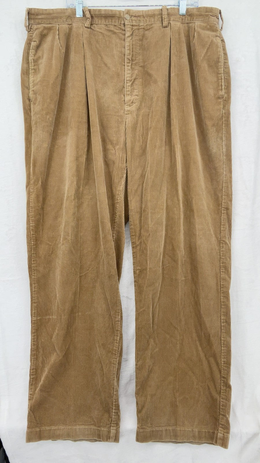 Polo Ralph Lauren Andrew Corduroy Pants 42x32 Mens Tan Beige Pleated