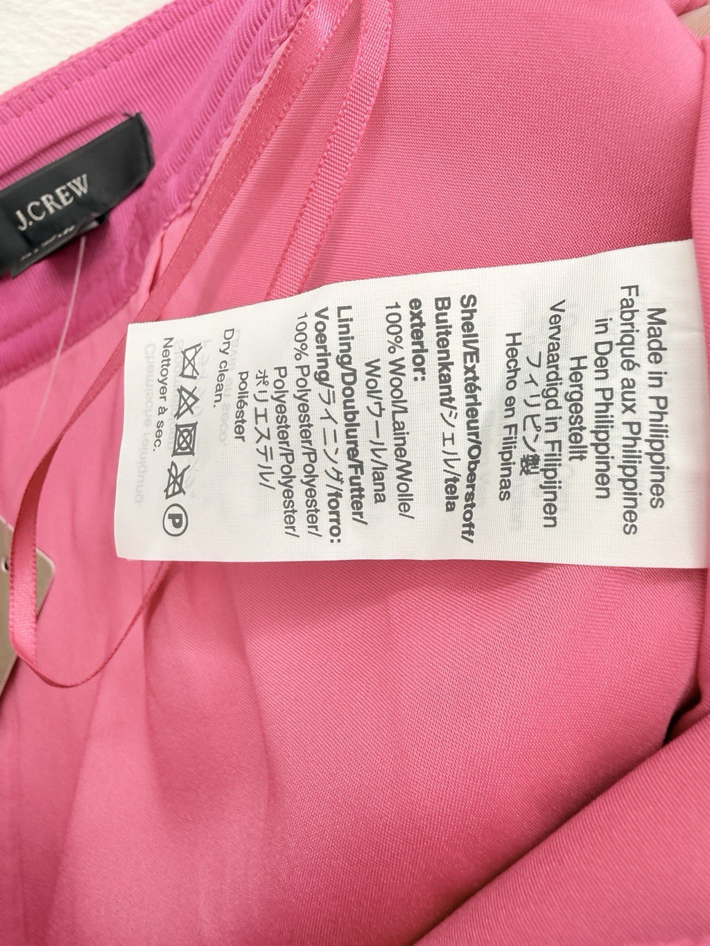 J Crew Wool Mini Skirt 0 Patch Pockets Bright Pink Lined A Line Womens New NWT