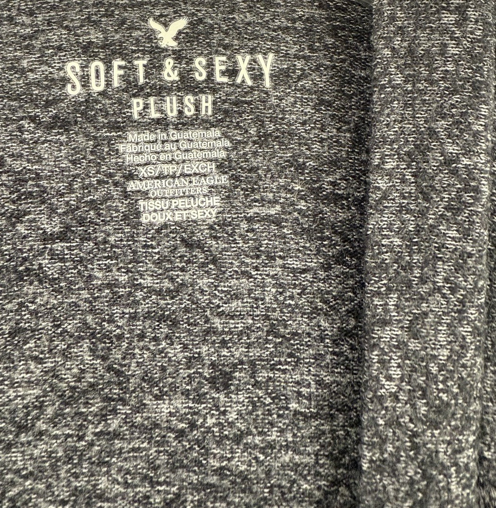 American Eagle Soft Sexy Plush Cardigan XS Gray Pockets Long Sleeve Womens