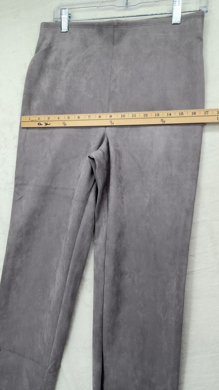 Marla Wynne Pull On Pants 8 Womens Gray Faux Suede Ankle Stretch New NWT