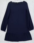 ASOS Mini Dress 4 Navy Blue Long Sleeve Shift Drop Waist Womens