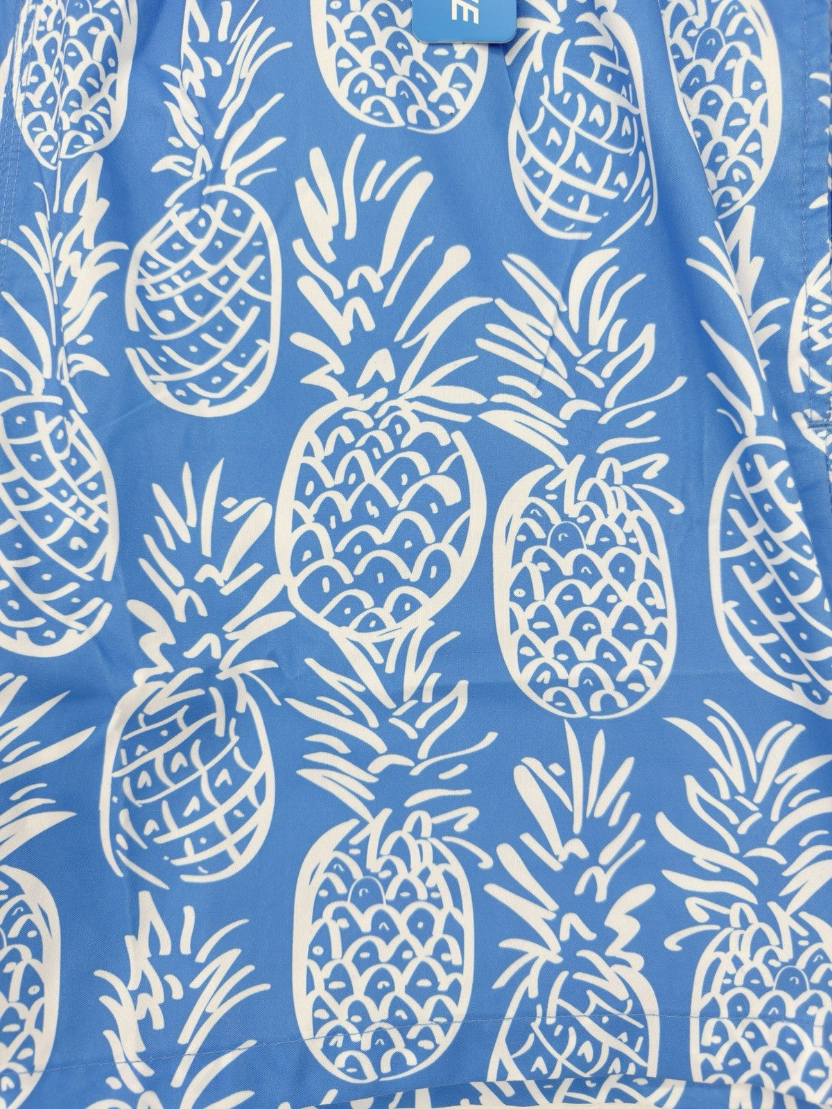 Blue Wave Swim Trunks XXL Mens Blue Pineapple Swimsuit Mesh Lined 6” New NWT