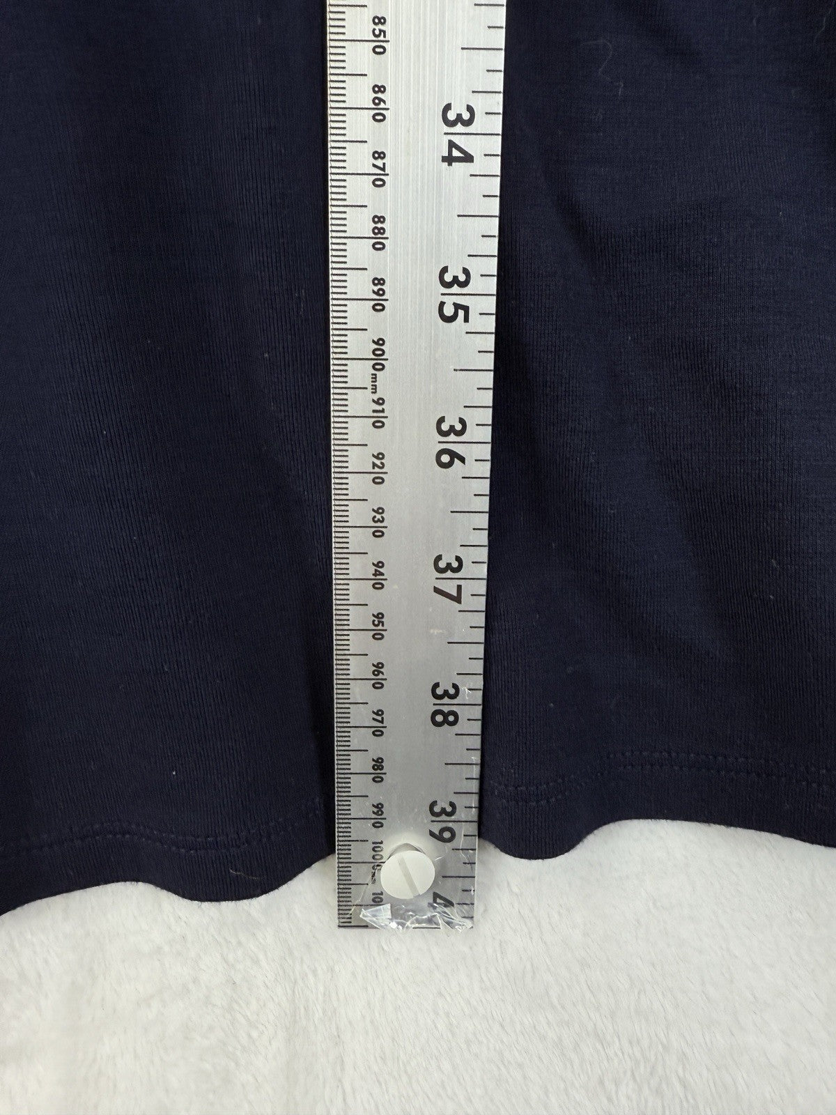 Ann Taylor Loft Dress 14 Navy Blue Ponte Knit Short Sleeve Bow Back Fit Flare