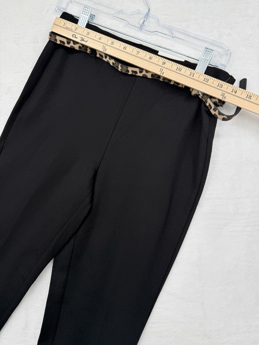 Jules And Leopold Pants Small Leggings Pull On Black Leopard Print Belt New NWT