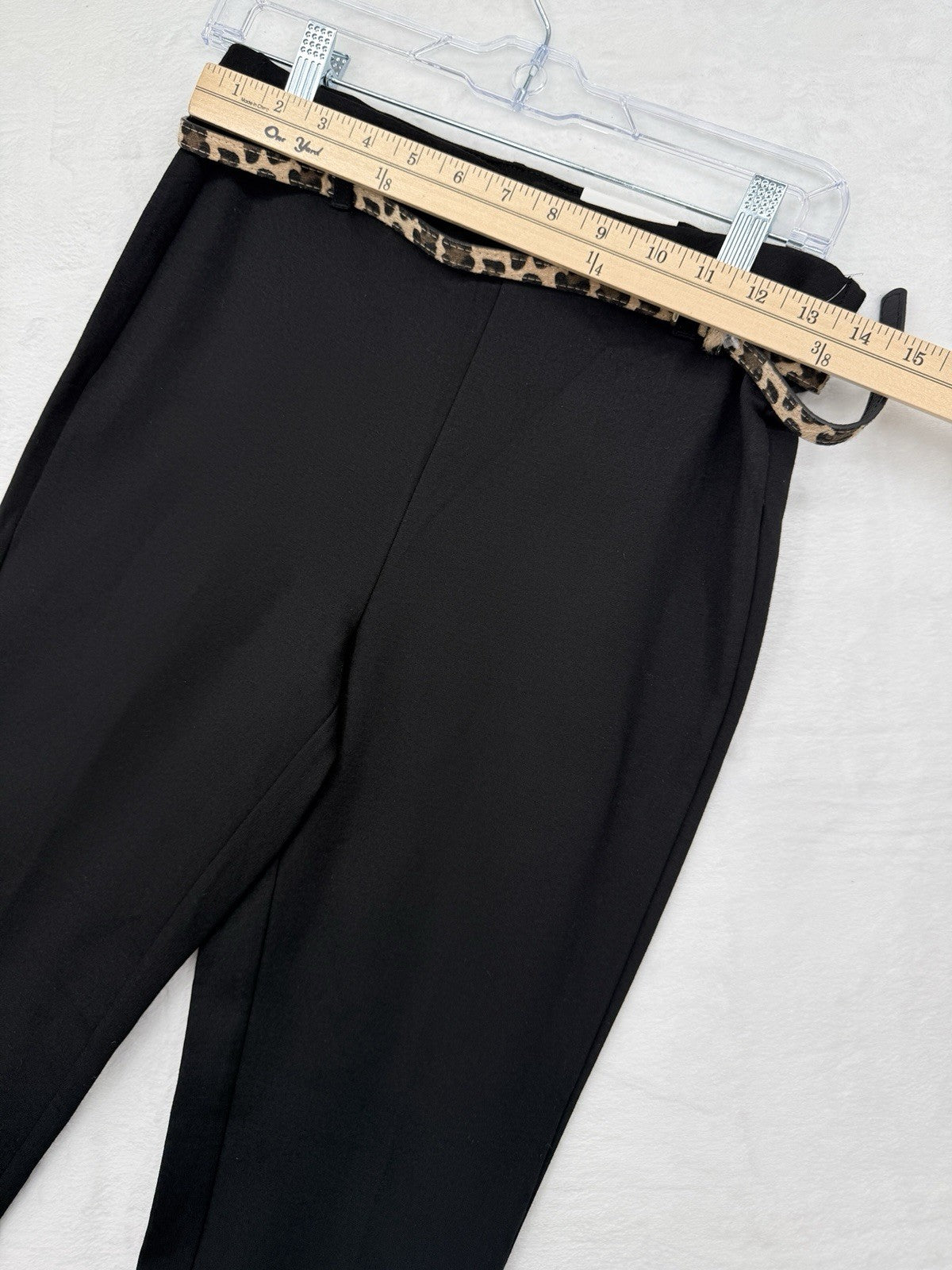 Jules And Leopold Pants Small Leggings Pull On Black Leopard Print Belt New NWT