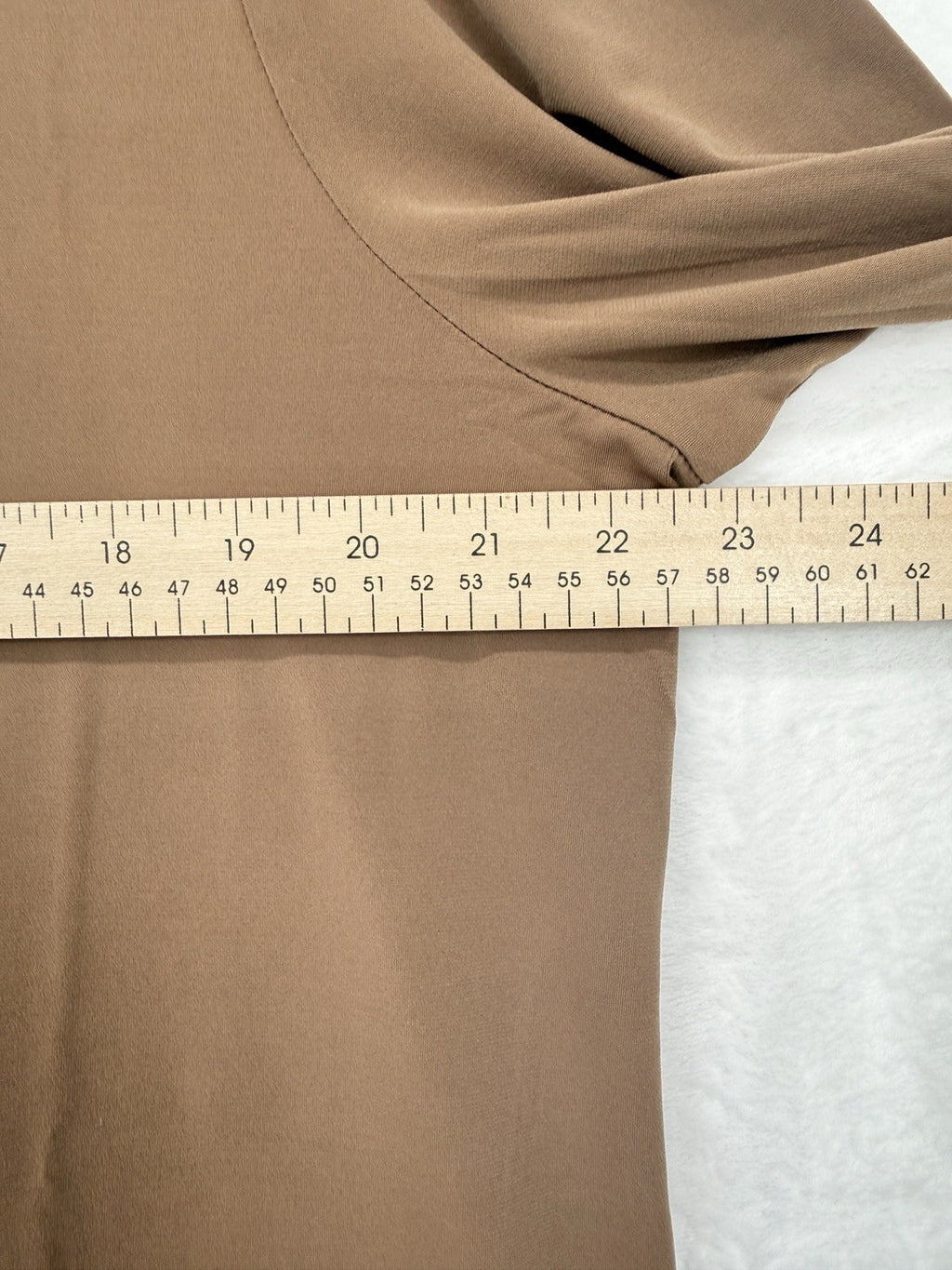 Susan Graver Modern Essentials Liquid Knit Top XL Womens Cocoa Brown Long Sleeve