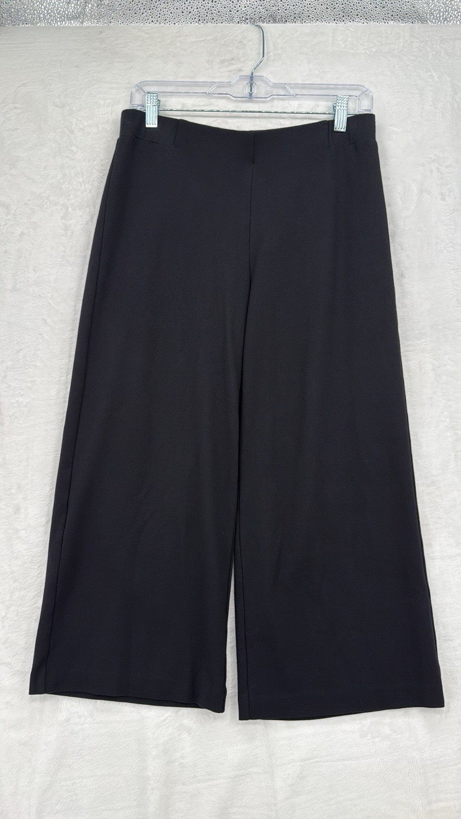 J Jill Ponte Full Leg Crop Pants Small Petite Black Knit Pull On Womens