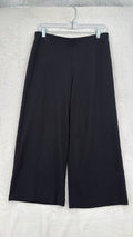 J Jill Ponte Full Leg Crop Pants Small Petite Black Knit Pull On Womens