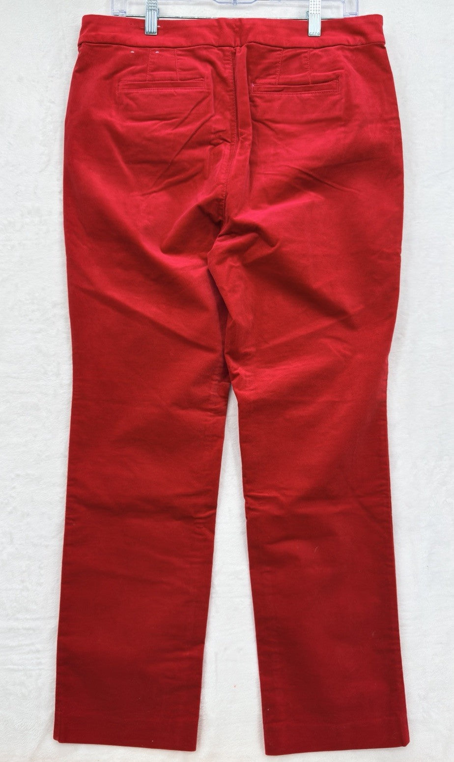 Talbots Straight Leg Velveteen Pants 12 Petite 12P Red 5 Pocket Womens