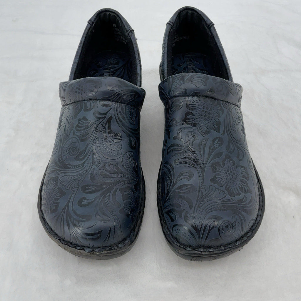 BOC Clogs Size 8 Womens Blue Floral Slip On Shoes B.O.C. 8M