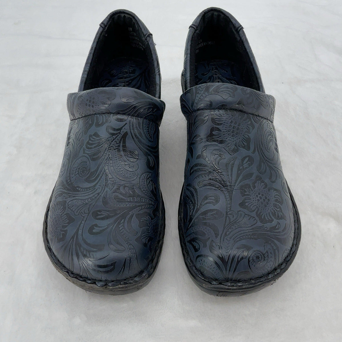 BOC Clogs Size 8 Womens Blue Floral Slip On Shoes B.O.C. 8M