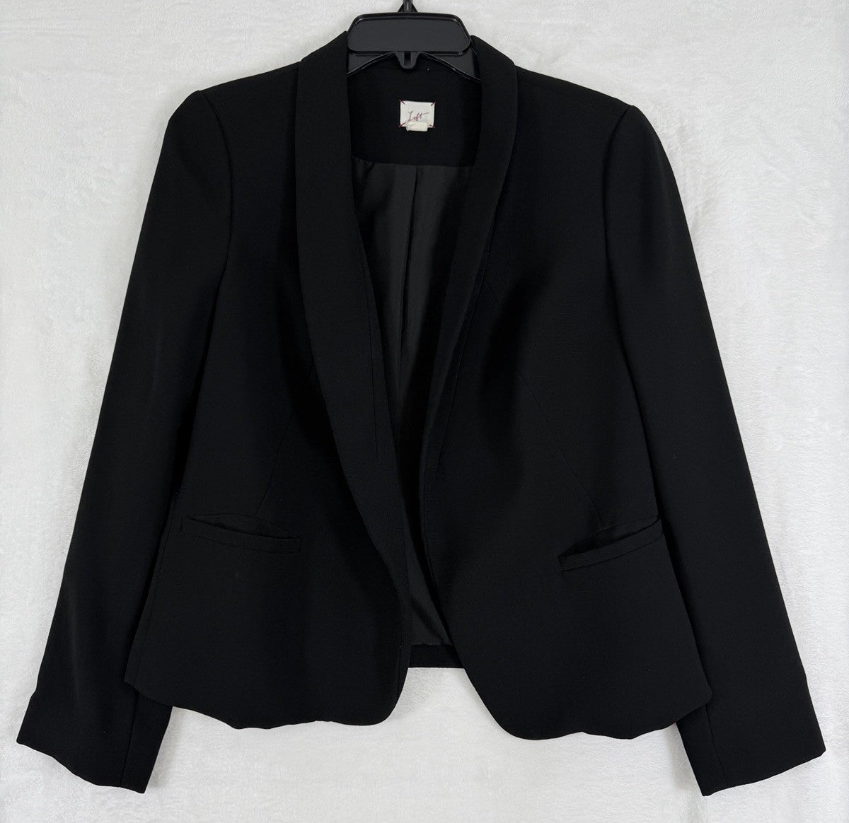 Ann Taylor LOFT Blazer 6 Petite Black 6P Open Front Jacket Women