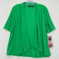 Nina Leonard Miracle Matte Jersey Cardigan Small Womens Green Short Sleeve New