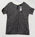 Mossimo Supply Co Top V Neck Short Sleeve Knit Black Marled Small Womens New