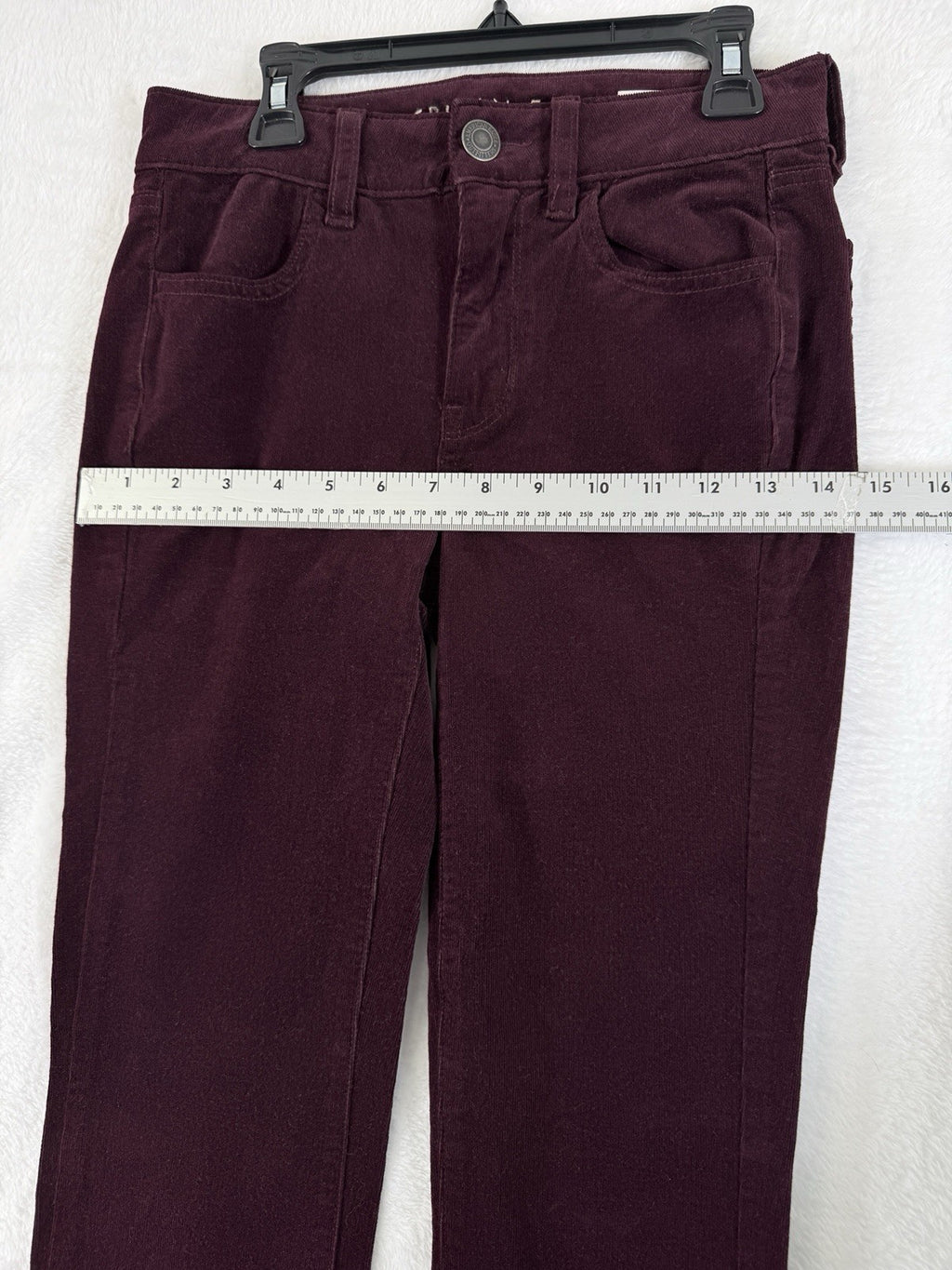 American Eagle Corduroy Pants 00 High Rise Jegging Burgundy Red Womens