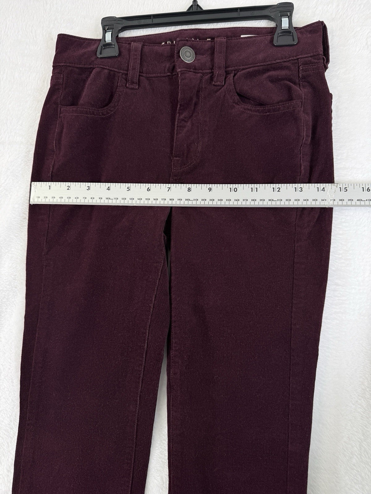 American Eagle Corduroy Pants 00 High Rise Jegging Burgundy Red Womens