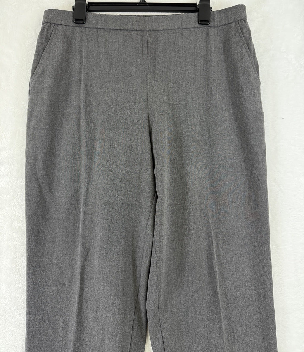 Briggs Pants 16S 16 Short Gray Flat Front Back Elastic Womens 16 Straight Leg
