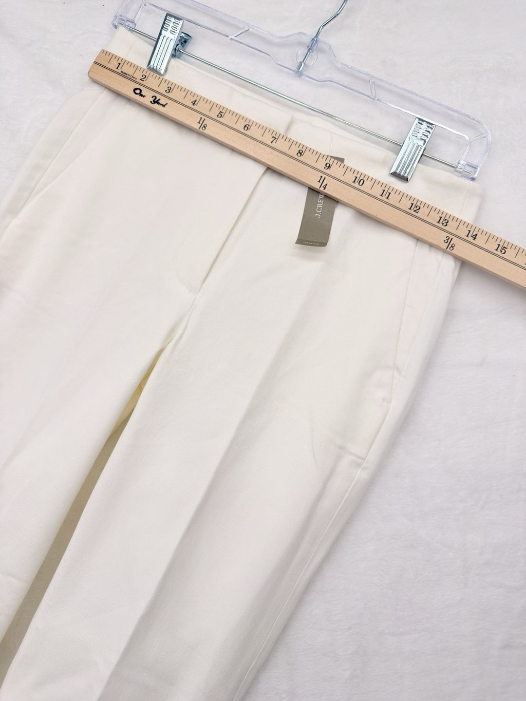 J Crew Hayden Kickout Crop Pants 0 Womens Bi-Stretch Cotton Ivory New NWT