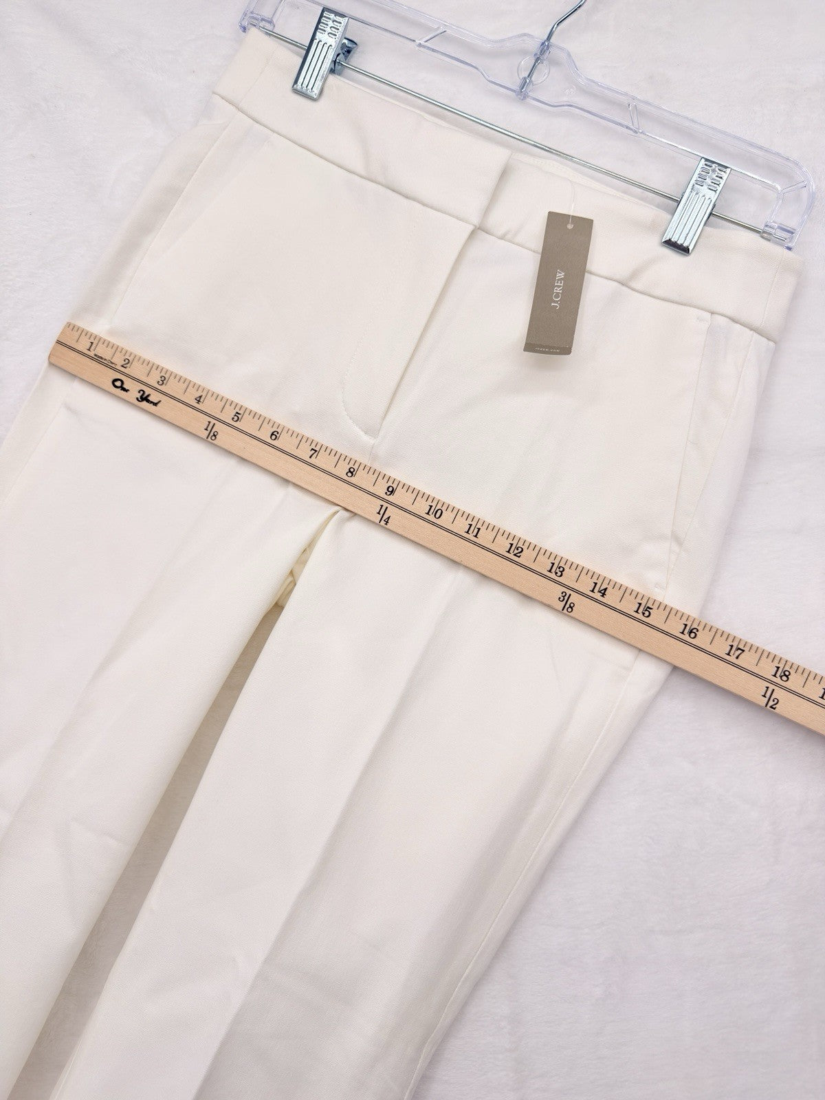 J Crew Hayden Kickout Crop Pants 0 Womens Bi-Stretch Cotton Ivory New NWT