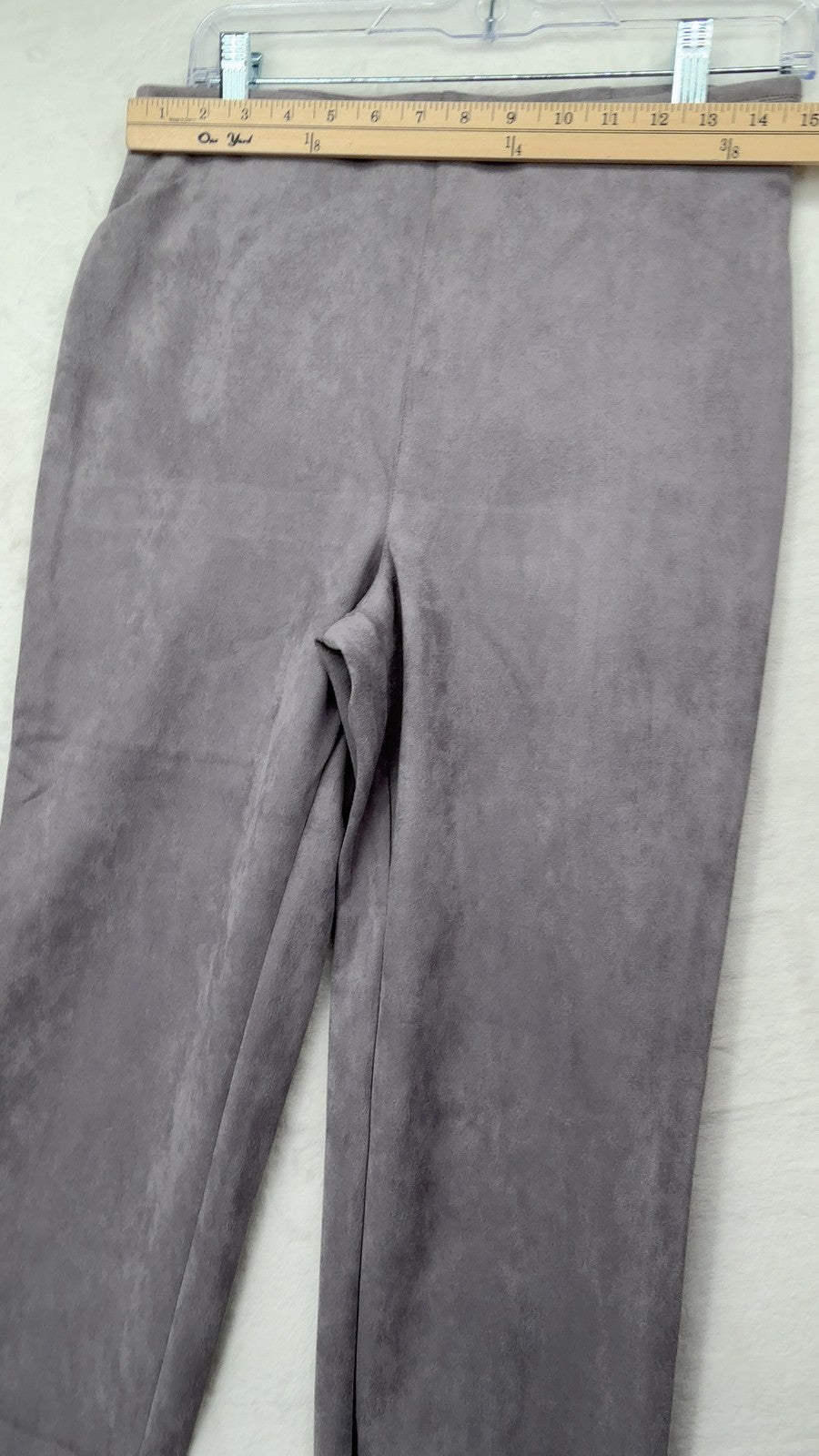 Marla Wynne Pull On Pants 8 Womens Gray Faux Suede Ankle Stretch New NWT