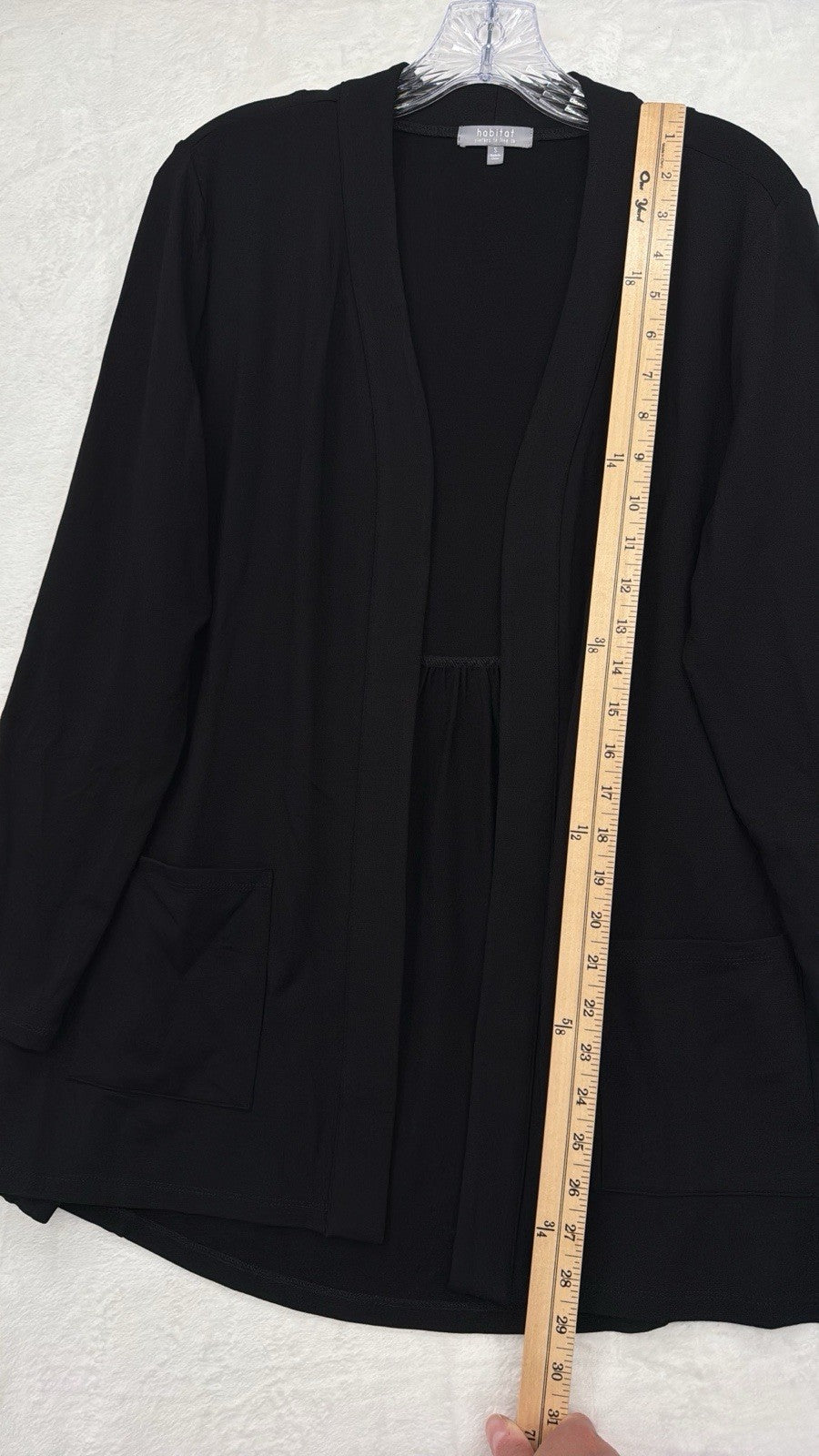 Habitat Clothes To Live In Small Cardigan Knit Black Open Front Women Top