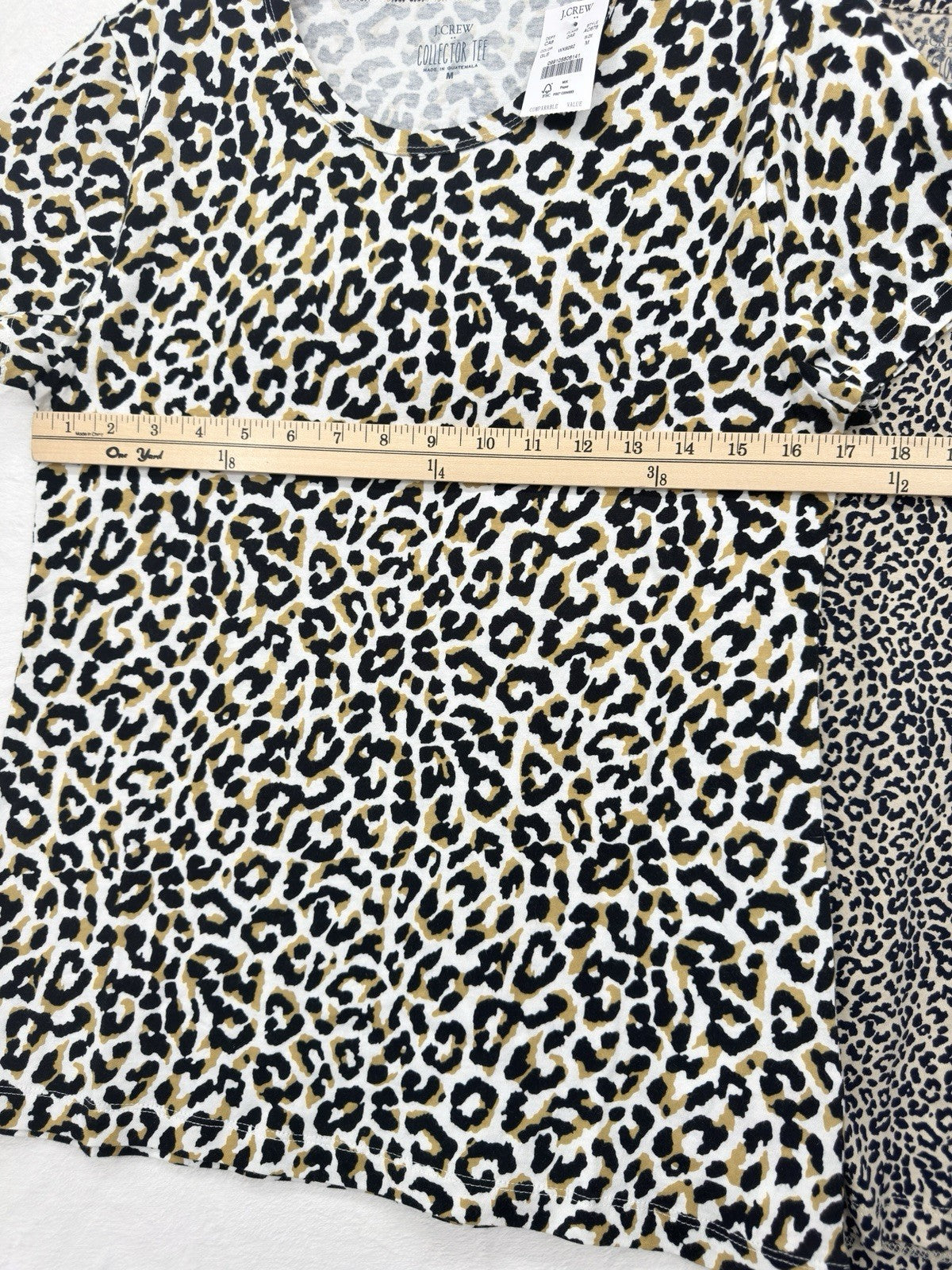 J Crew Top Women Medium Collector Tee Lot Cheetah Leopard Print Short Sleeve New