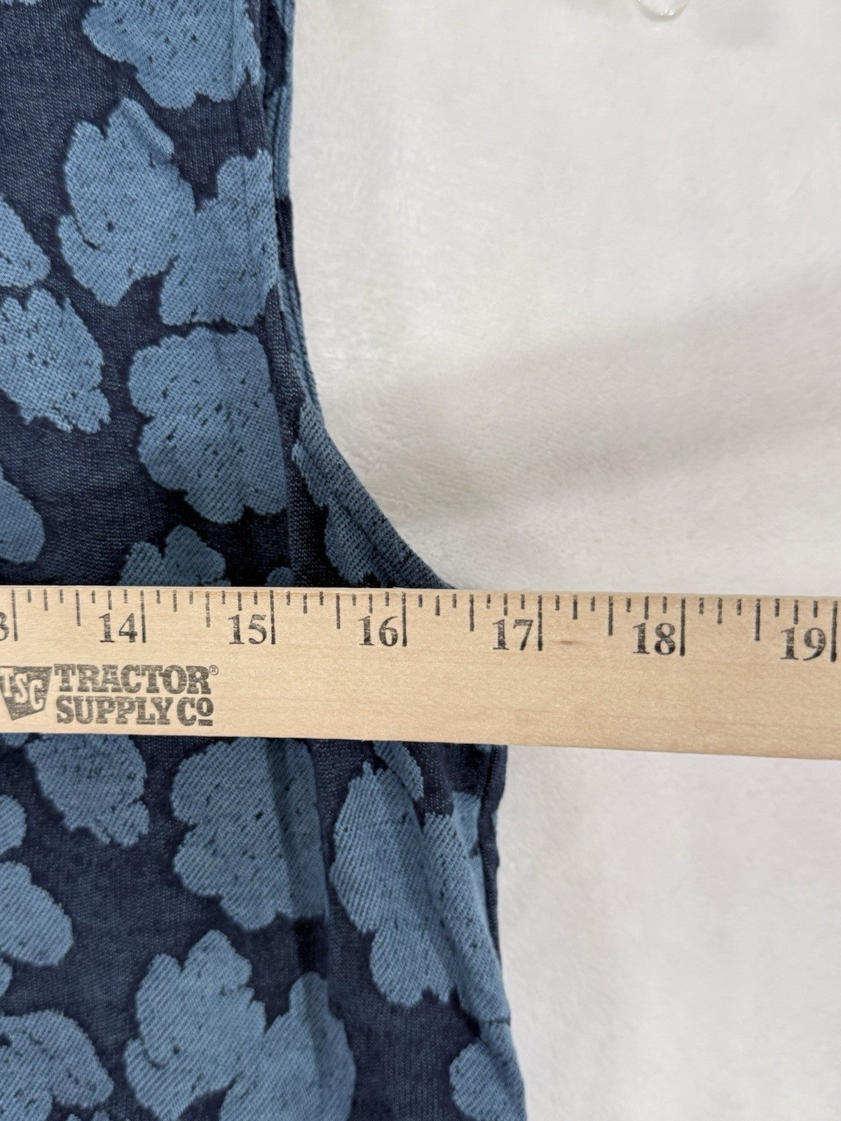 Banana Republic Top XS Blue Floral Print Sleeveless Knit High Neck Womens