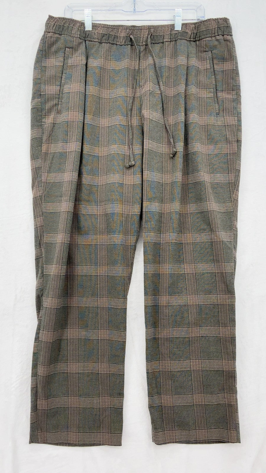 Old Navy Billie Pants XL Womens Brown Plaid Pull On Straight Leg Comfort Waist
